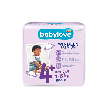Підгузки Babylove Premium 4+ (9-15 кг), 38 шт ML409138 фото