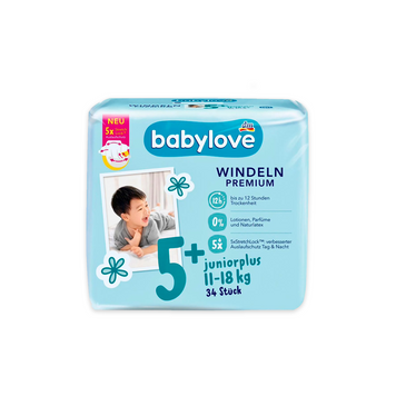Підгузки Babylove Premium 5+ (11-18 кг), 34 шт ML501134 фото